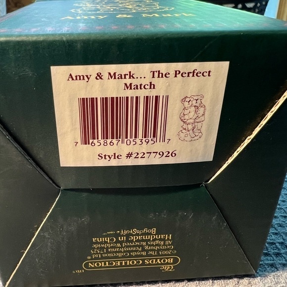 2003 Boyds Bear Bearstone Amy & Mark The Perfect Match Figurine 2277926 - Picture 9 of 11